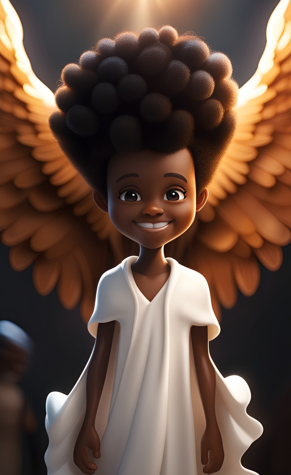 Jamaican anime angel smiling Jamai118