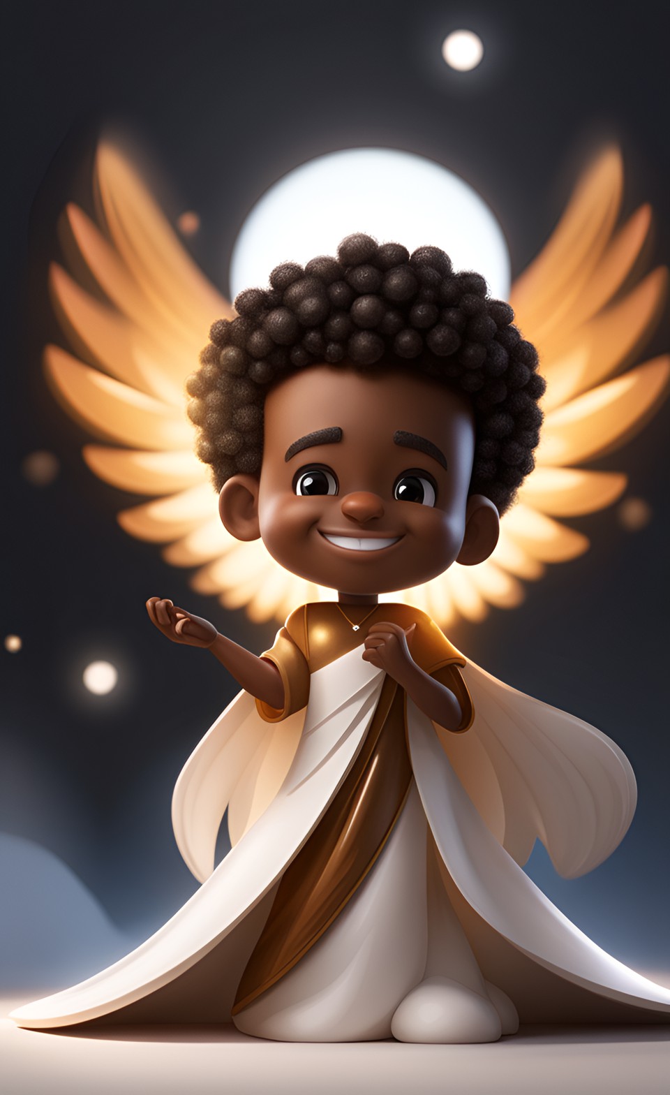 Jamaican anime angel smiling Jamai119