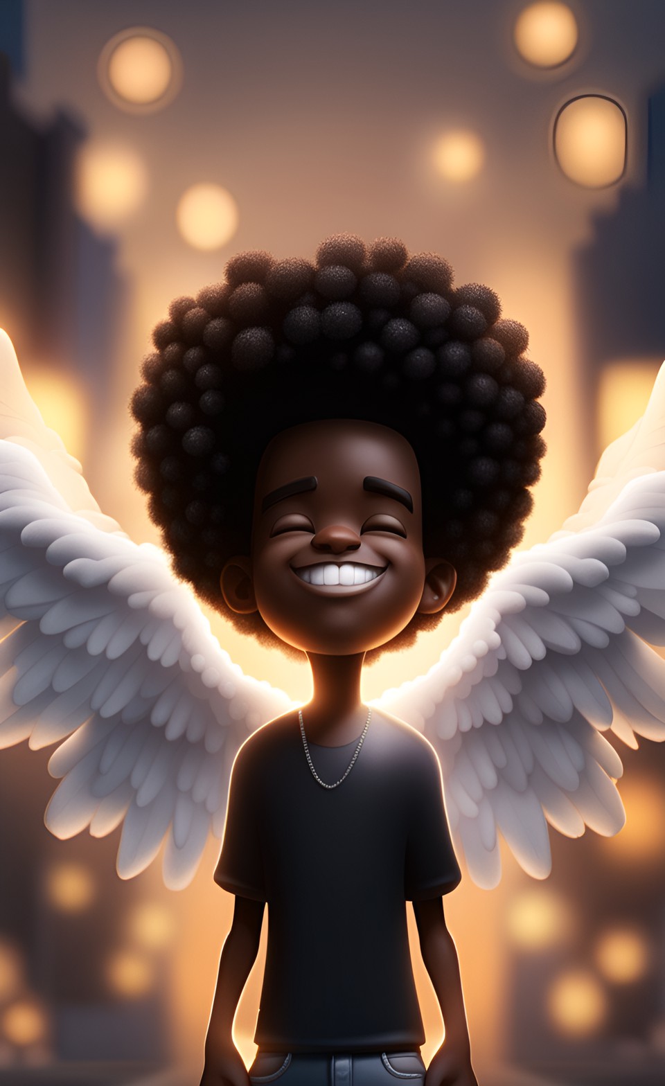 Jamaican anime angel smiling Jamai122