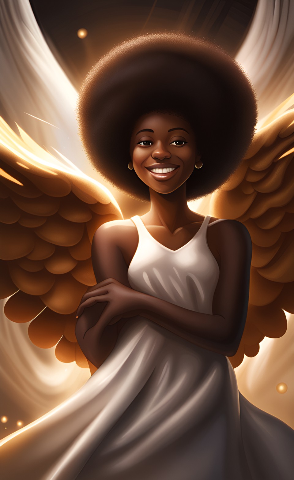 Jamaican anime angel smiling Jamai135