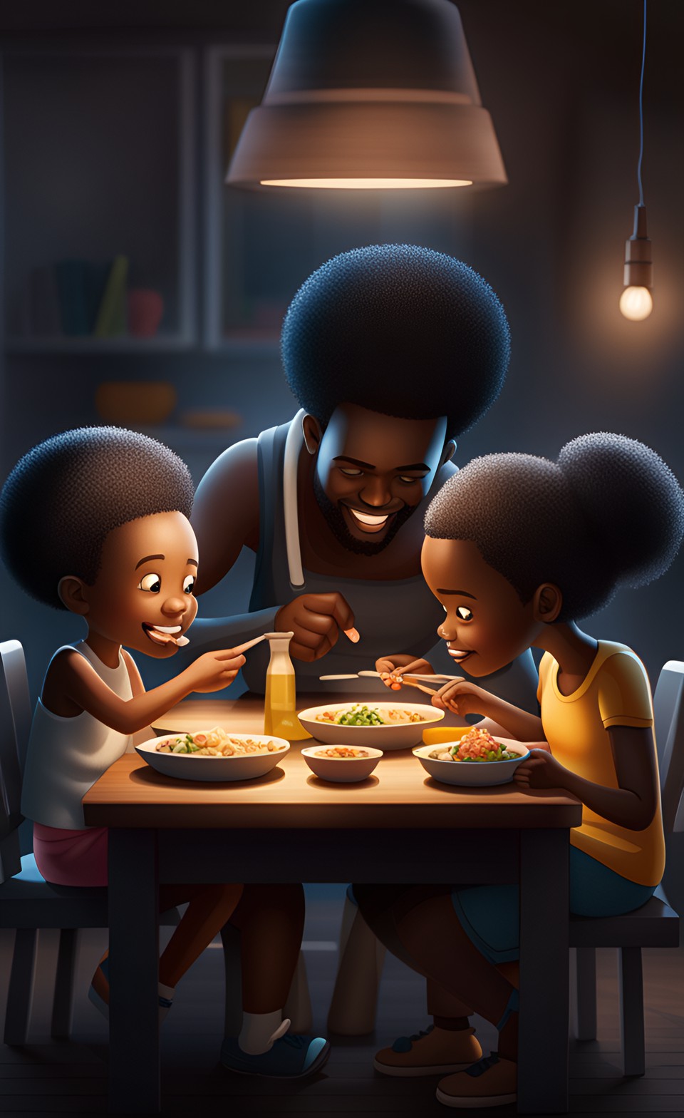Jamaican family having dinner Jamai180