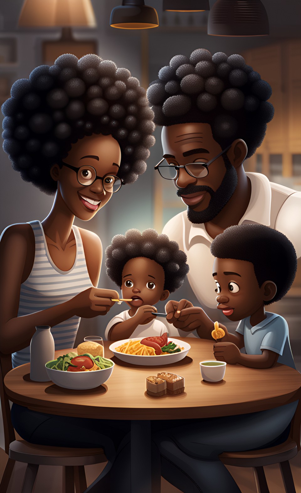 Jamaican family having dinner Jamai181