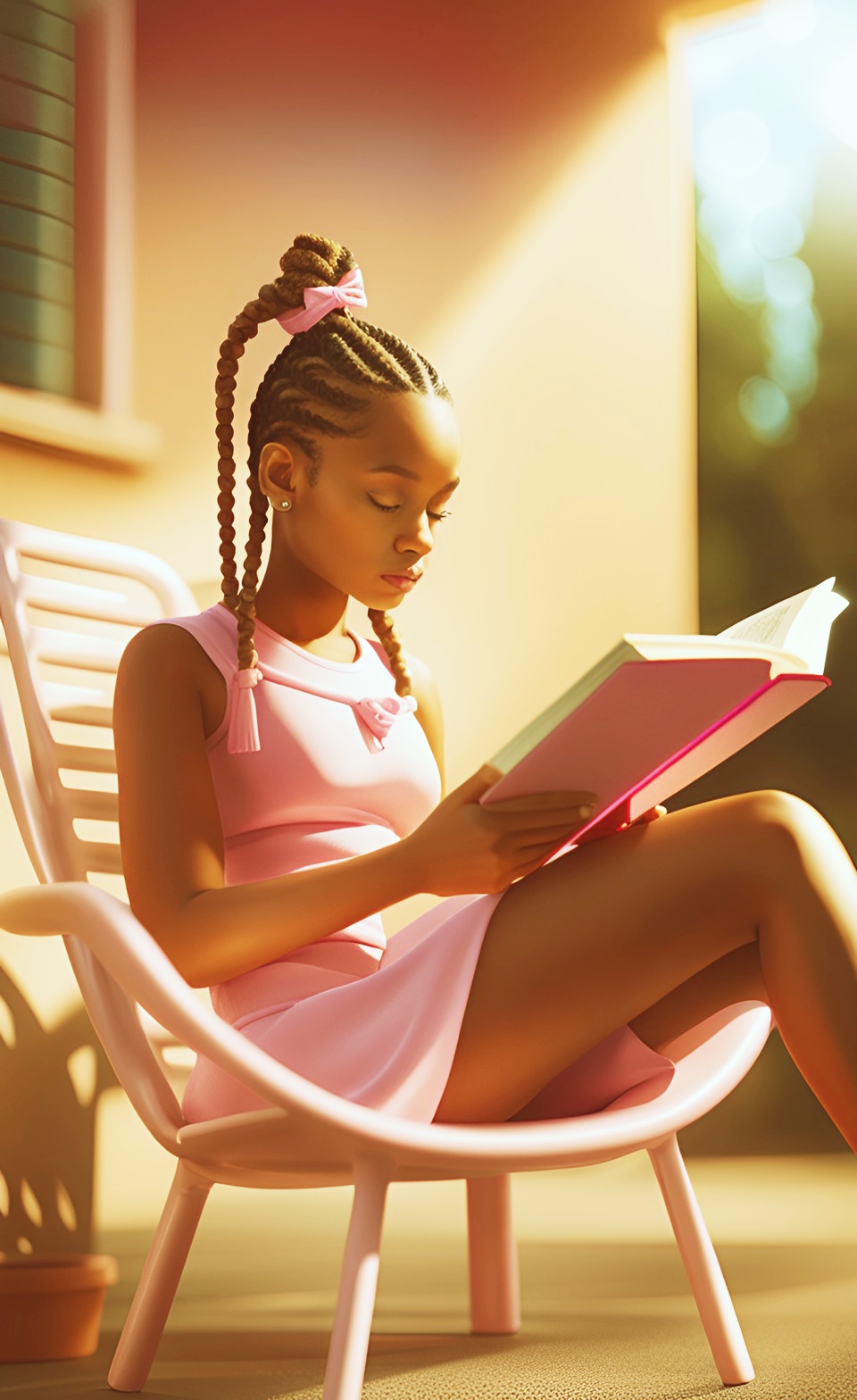 Jamaican school girls reading books at home Jamai296