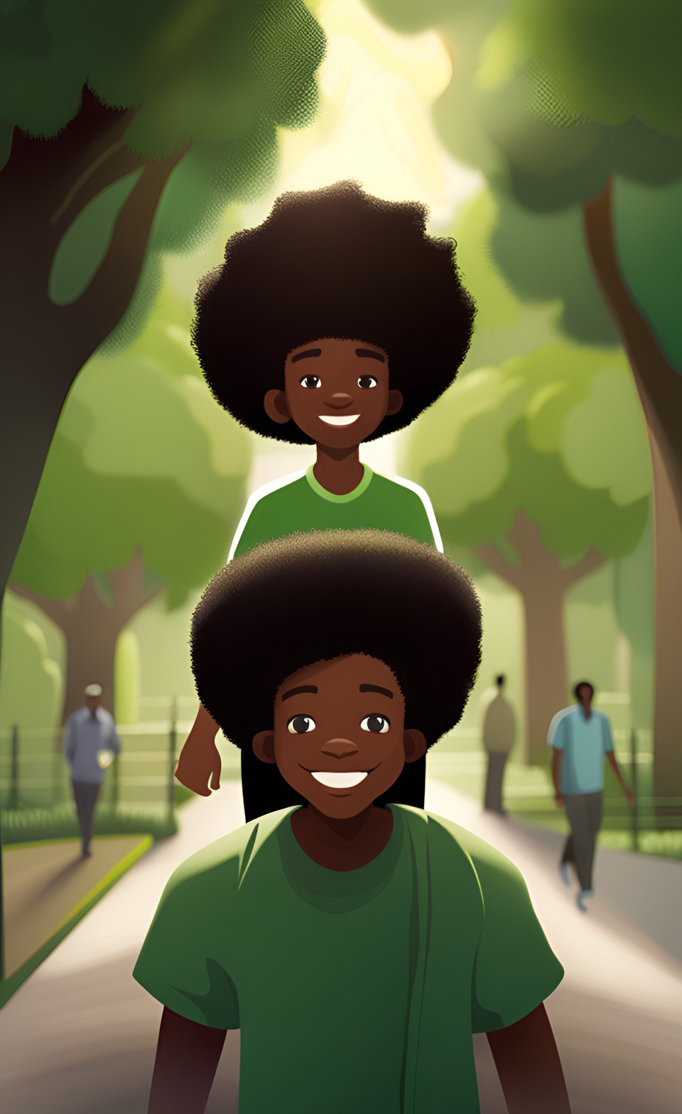 Jamaican boys walking with a smile on their faces Jamai370