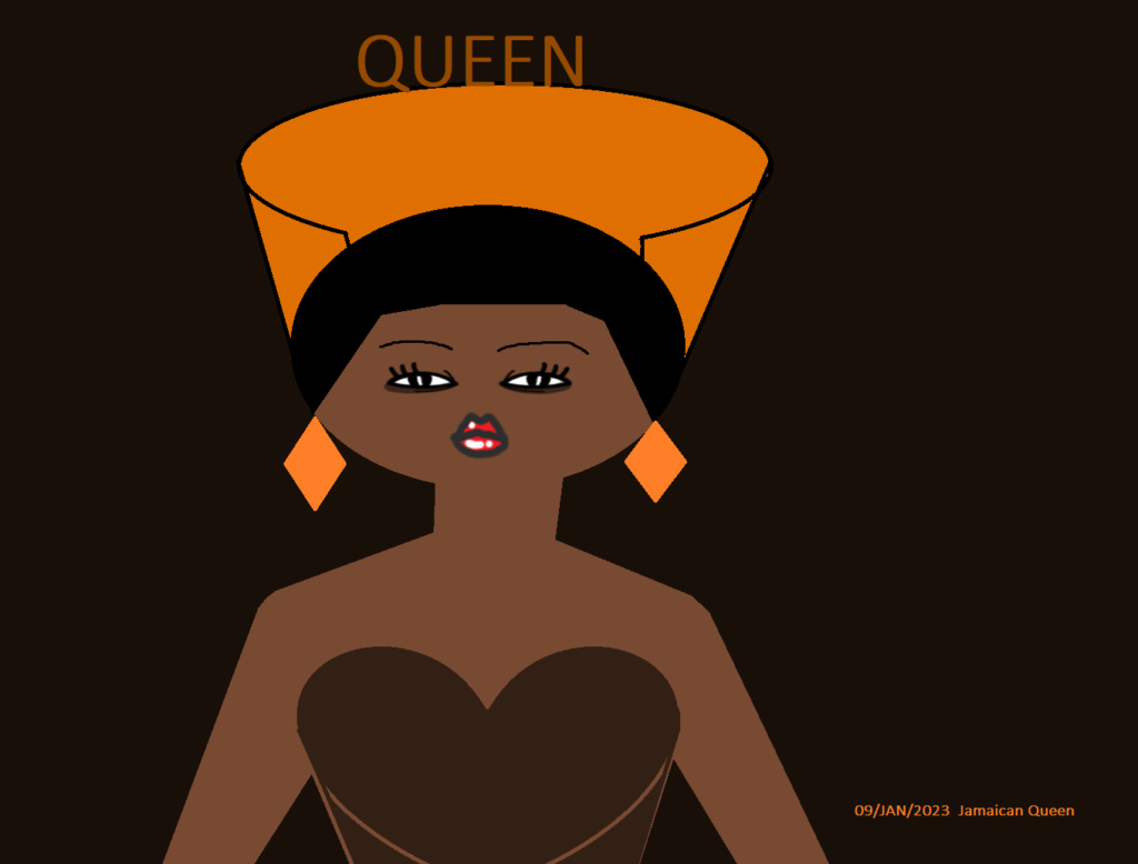 Jamaican pretty attractive anime black female queen art Queen10
