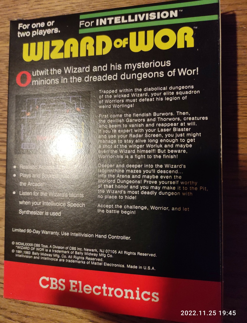 [VDS] Wizard of Wor pour Intellivision homebrew Img_2067
