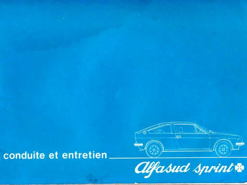 Carnet Conduite et entretien pour Alfasud Sprint S1 Sprint10