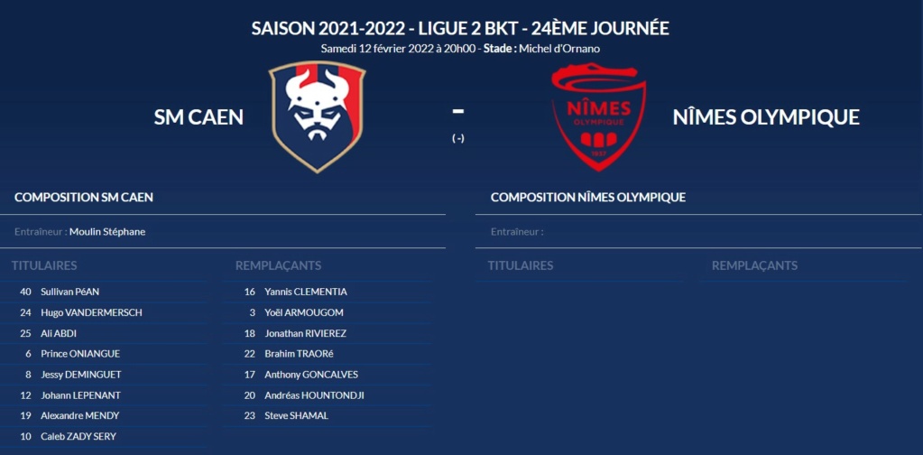 [24è journée de Ligue 2 : SM Caen - Nîmes O Smc-ni11