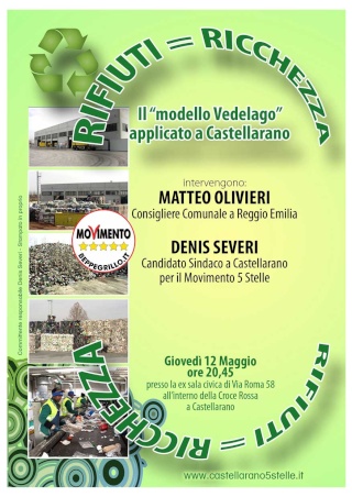 ELEZIONI CASTELLARANO 2011:  Incontro con Denis Severi (candidato sindaco 5 stelle), si parler di rifuti Vo9lan10