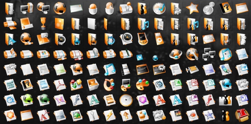  Pack 7tsp icones Capsule par AlphaR11  Orange10