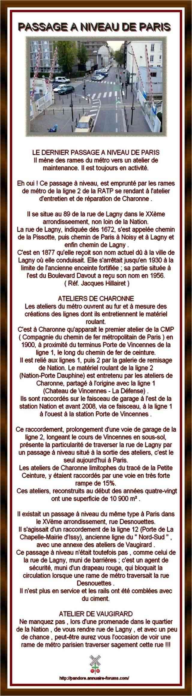 FRANCE - PARIS - DERNIER PASSAGE A NIVEAU  0_158