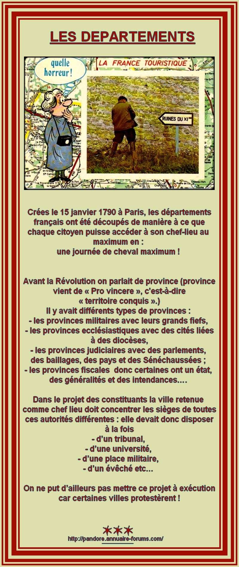 LES DEPARTEMENTS CREES LE 15 JANVIER 1790 81b15