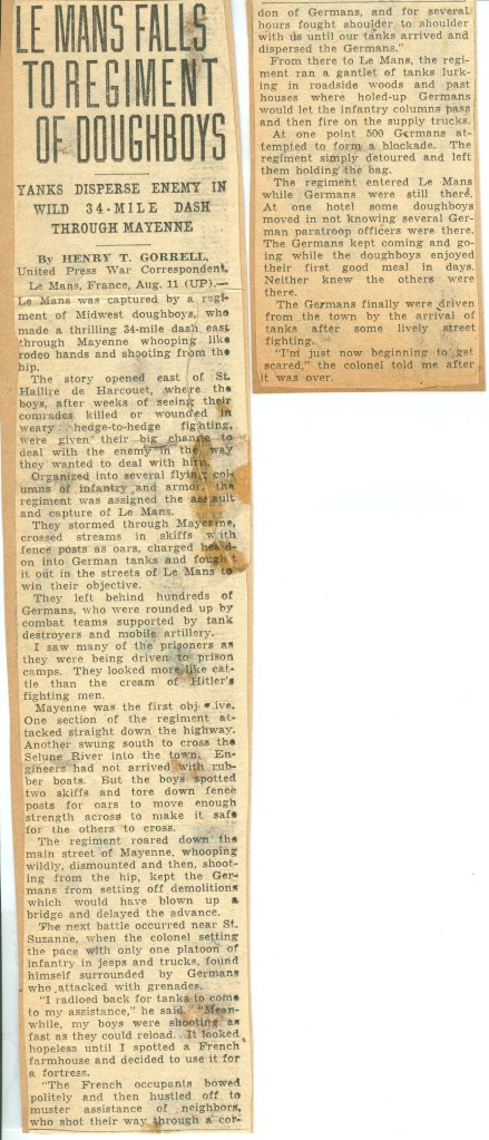 La libération du MANS le 08 août 1944. - Page 2 11aug110