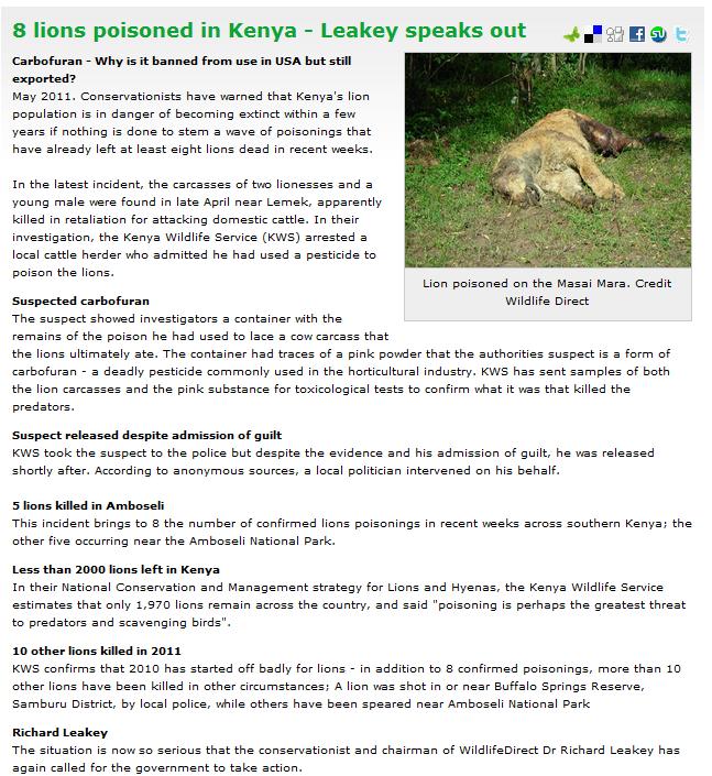 Lions Poisoned in Kenya We188