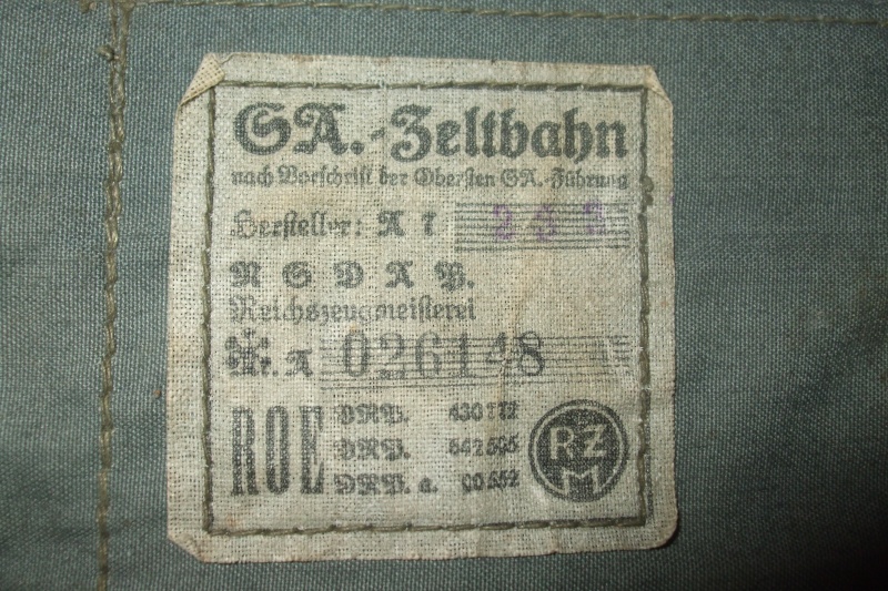 "SA-Zeltbahn, SA-Brotbeutel und SA-Tornister" (1934-1936) Photo369