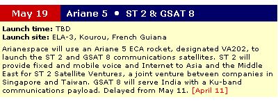 Ariane 5 ECA VA202(ST 2+GSAT 8)20/05/2011 St_2__10