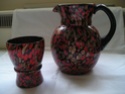 red / gold speckled beakers & jug - maybe Nason Ebay1_21