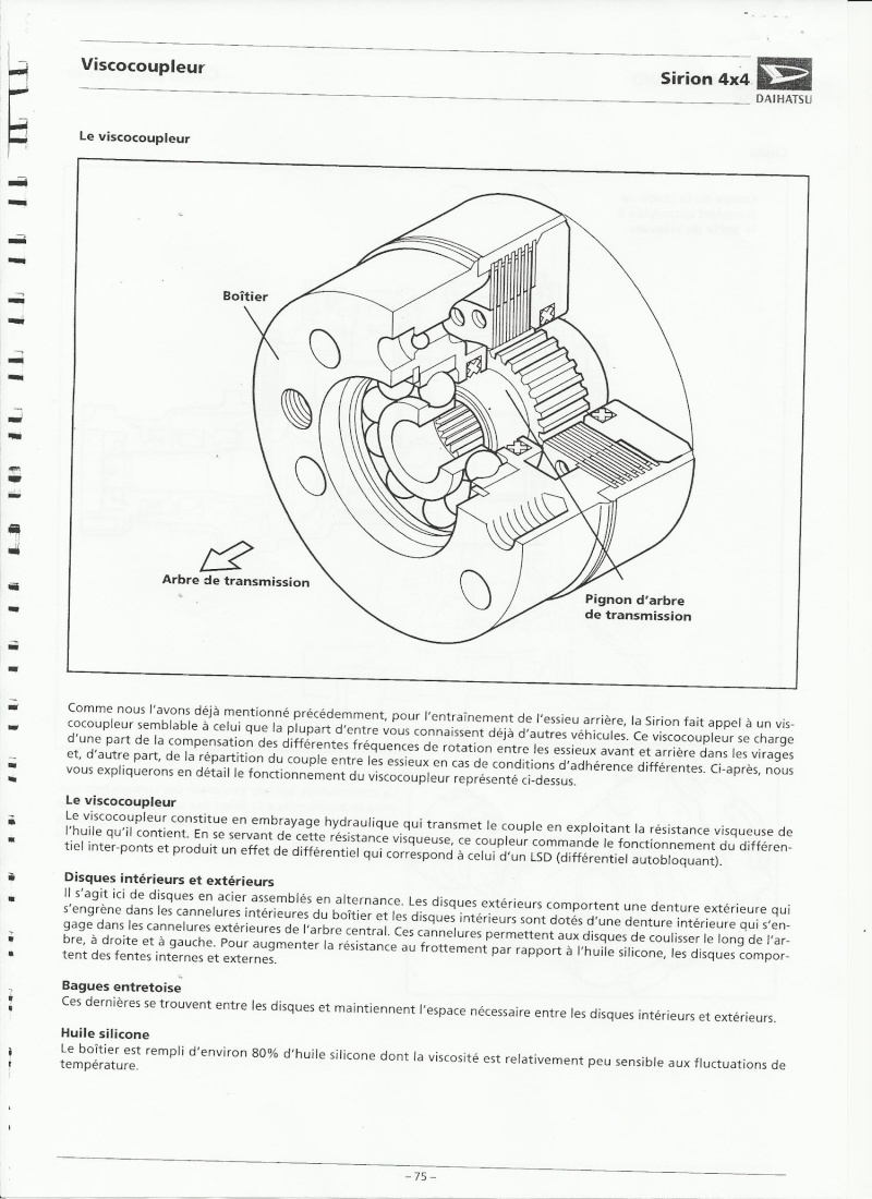 Descriptif en détail de la transmission integrale chez Daihatsu Scan1110
