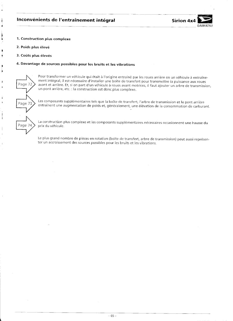 Descriptif en détail de la transmission integrale chez Daihatsu Scan112
