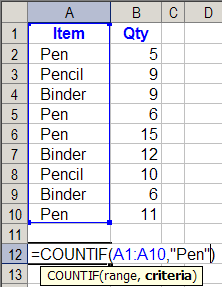 'COUNT' Function in MS Excel. Count012