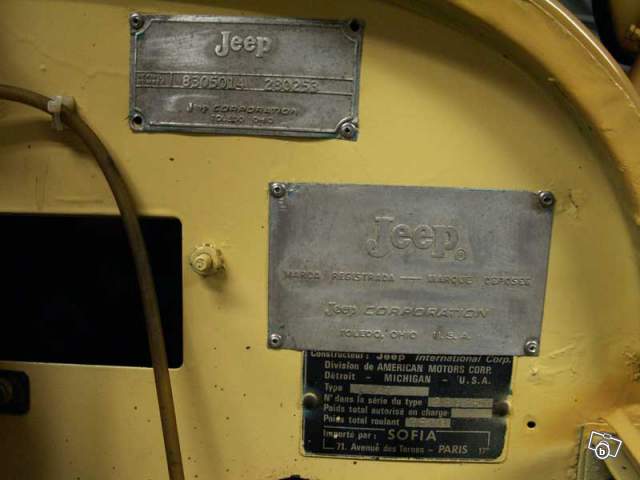 chassis - Absence de frappe à froid sur le chassis sur CJ5 de 1971 Plaque10