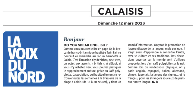 A vos agendas pour la Twin fair 2023 : Le  café polyglotte de Calais a été remarqué  Db9f2d10