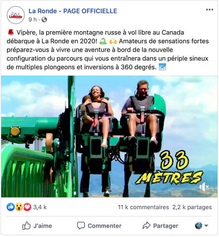 Nouveautée 2020 Vipère Montagnes Russes Type Intamin Zac