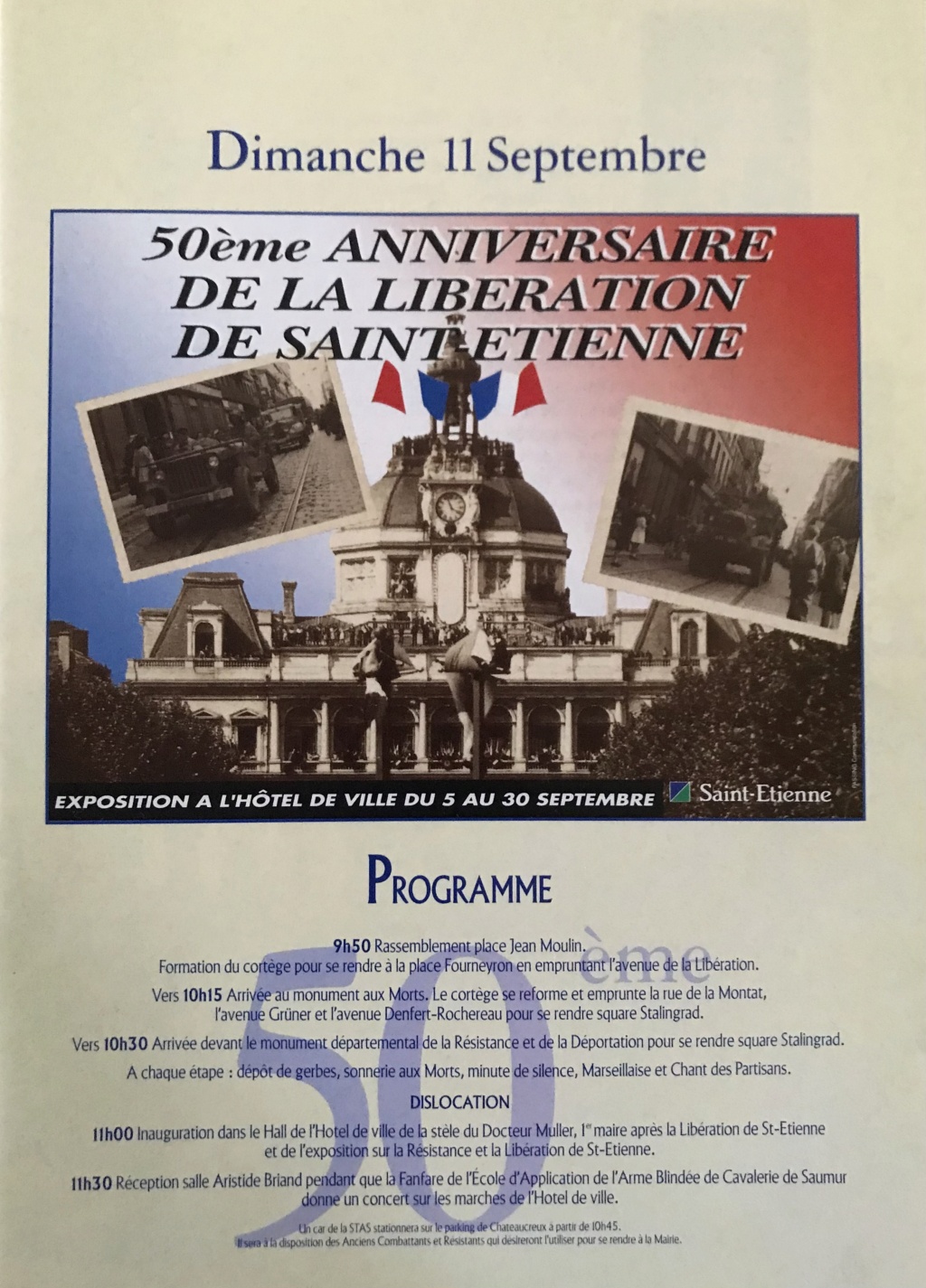 Plaquette commémorative Mairie de Saint-Étienne 50eme anniversaire  093e3910