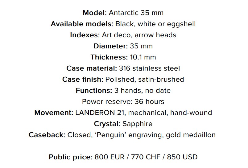 Nouveau modèle chez Nivada-Grenchen :Antarctic 35mm Captu111