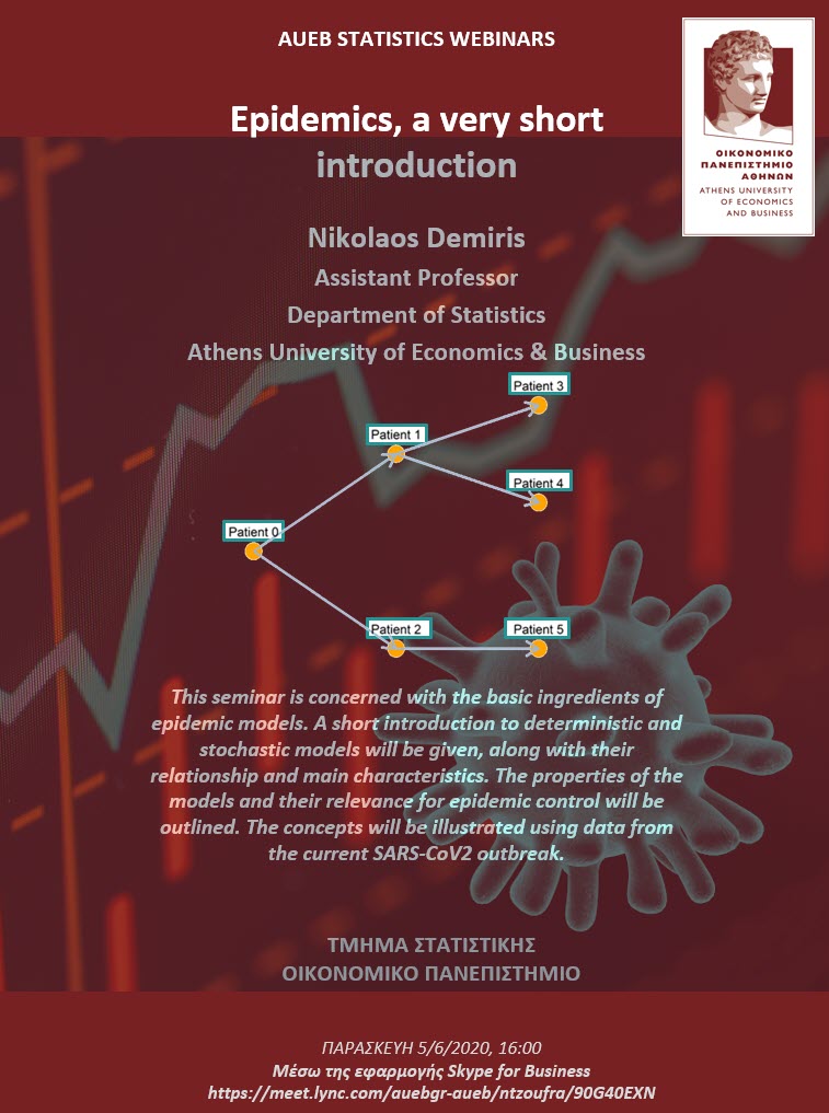 AUEB Webinar: Epidemics, a very short introduction by Nikolaos Demiris Demiri10