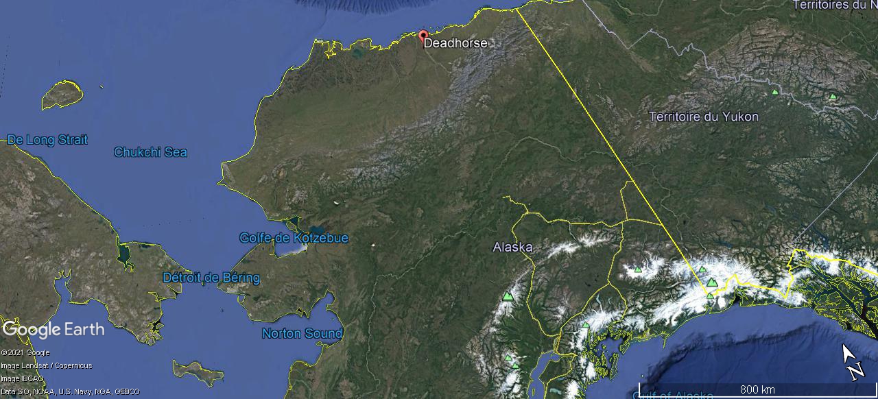 STREET VIEW : La route vers l'océan arctique. L'Alaska vu depuis la Dalton Highway. A1970