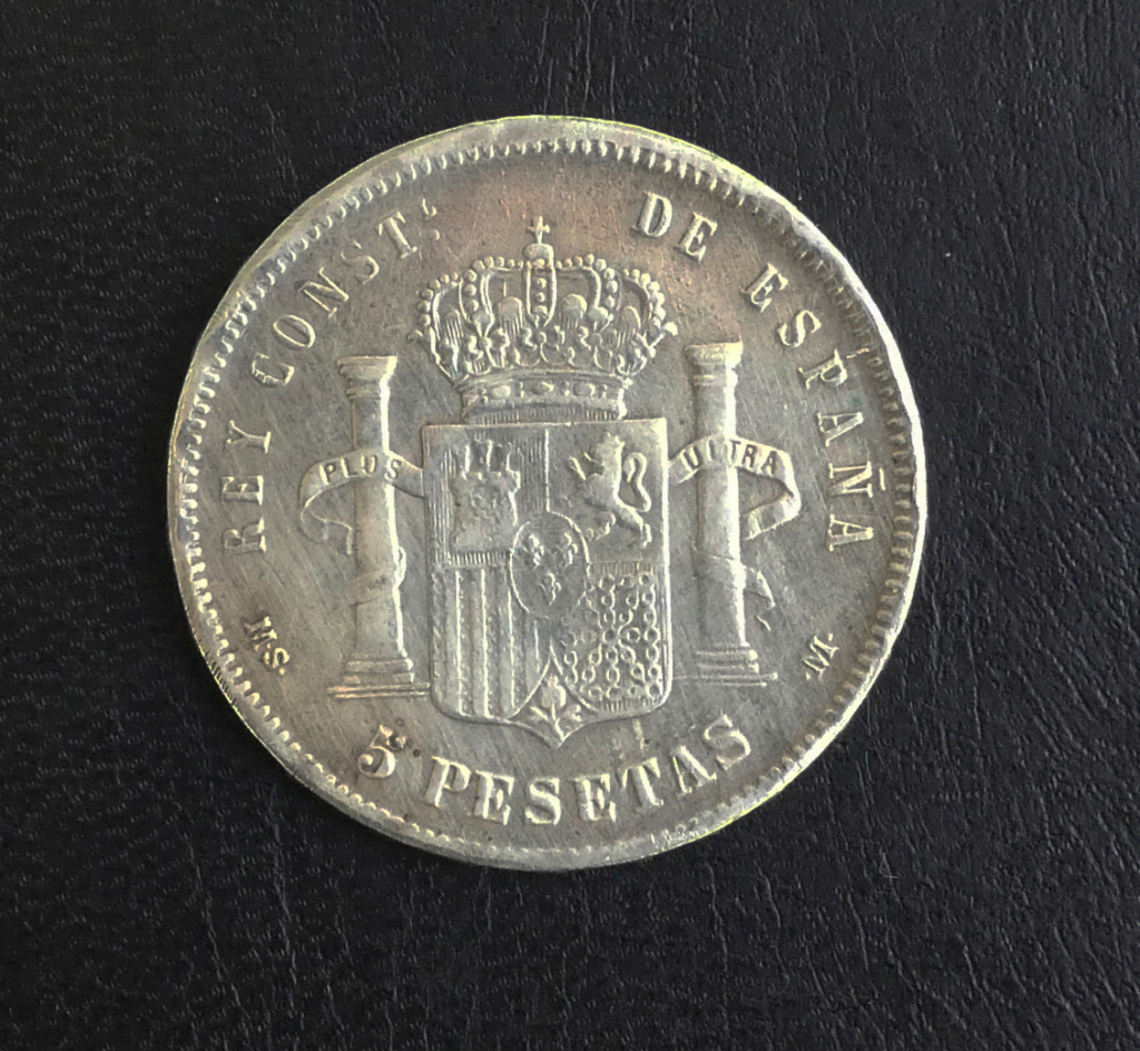 Moneda de Alfonso XIII Año 1888  *18*88 MS M  Autentificar Revers31