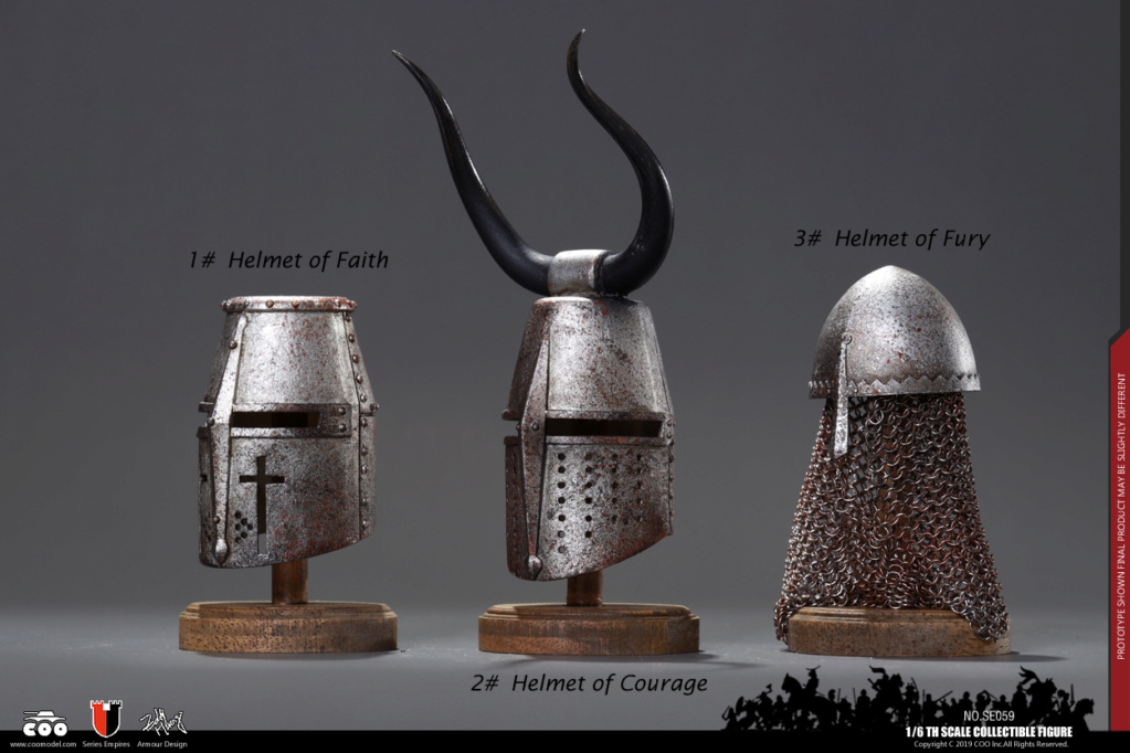 Medieval - NEW PRODUCT: COOMODEL: 1/6 Empire Series (Alloy Die Casting) - Crusader Helmet (Three Helmet Set) NO.SE059 00522410