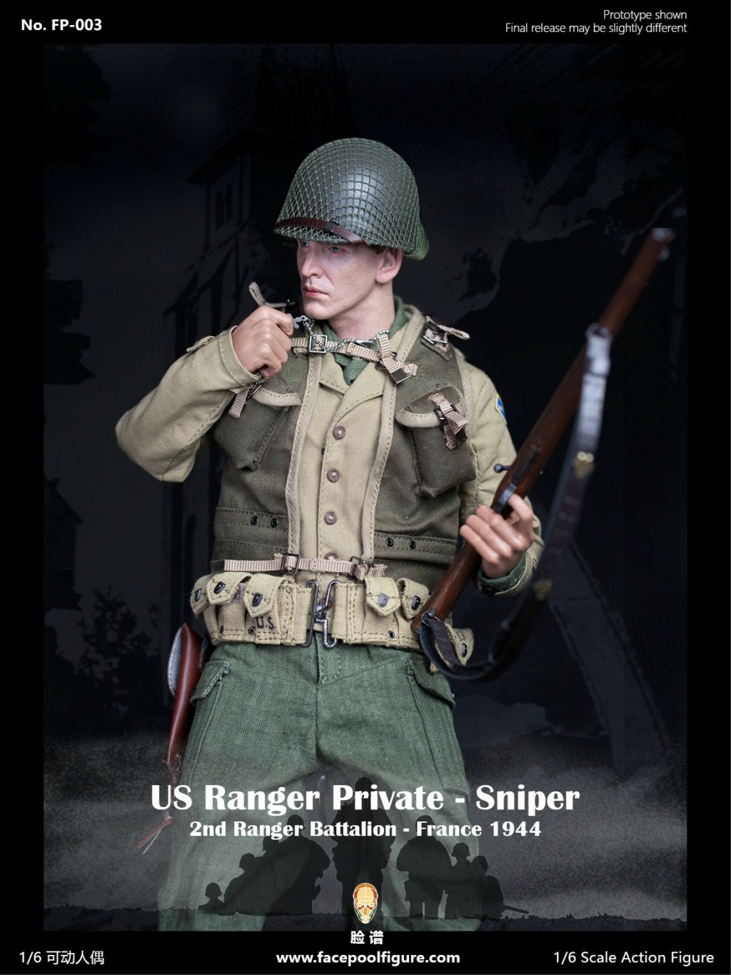 male - NEW PRODUCT: Facepool: 1/6 WWII Ranger Sniper FP003-Double-headed sculpture + bell tower platform  09173710