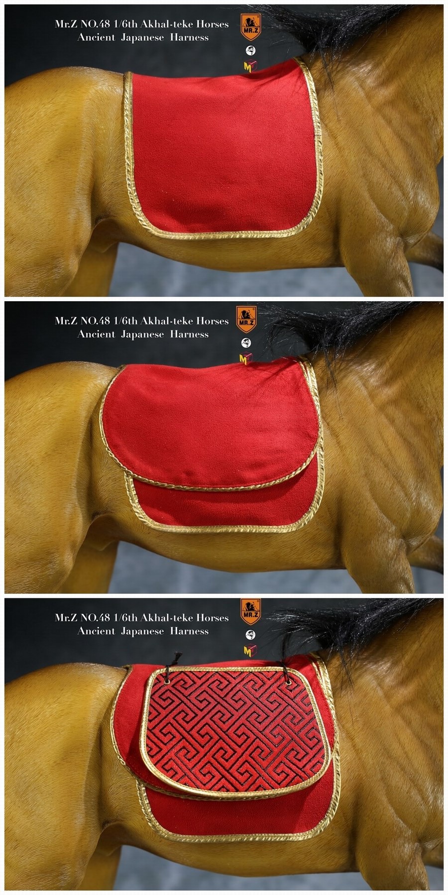 accessory - NEW PRODUCT: Mr. Z: 1/6th simulation animal No. 48 Akhal-teke Golden Horse (Blood Sweat BMW)-Full set of 6 colors 09505913