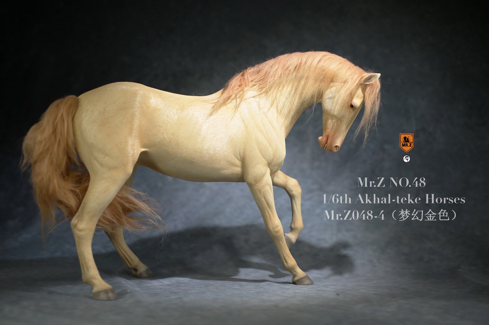 accessory - NEW PRODUCT: Mr. Z: 1/6th simulation animal No. 48 Akhal-teke Golden Horse (Blood Sweat BMW)-Full set of 6 colors 09592311