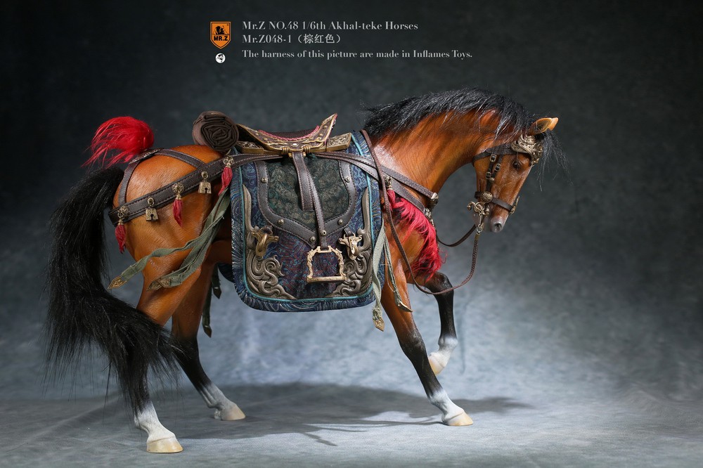 accessory - NEW PRODUCT: Mr. Z: 1/6th simulation animal No. 48 Akhal-teke Golden Horse (Blood Sweat BMW)-Full set of 6 colors 10011311