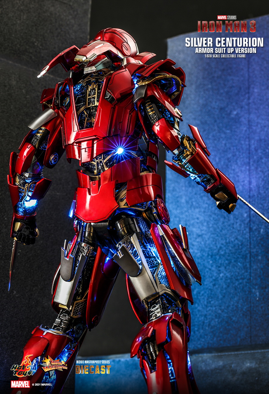 Marvel - NEW PRODUCT: HOT TOYS: IRON MAN 3 SILVER CENTURION (ARMOR SUIT UP VERSION) 1/6TH SCALE COLLECTIBLE FIGURE DIECAST 10396