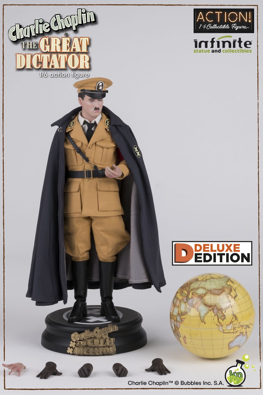 NEW PRODUCT: Infinite Statue & Kaustic Plastik: CHARLIE CHAPLIN “THE GREAT DICTATOR”  1/6 ACTION FIGURE 10456