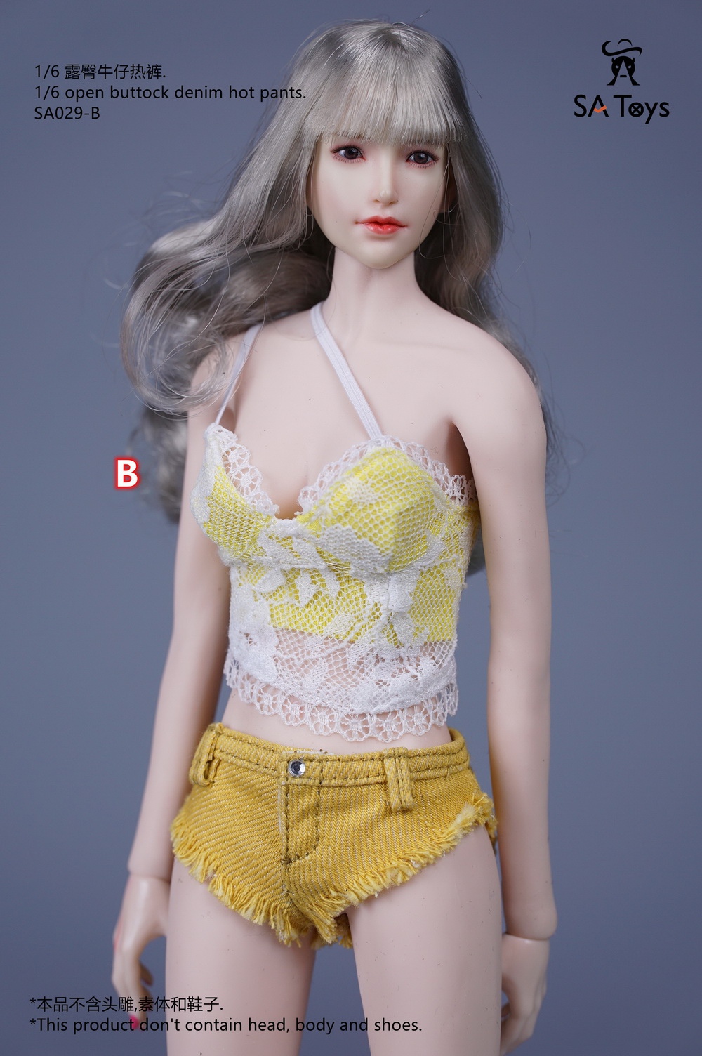Female - NEW PRODUCT: SA Toys: 1/6 Women's - Printed T-shirt, trousers with exposed hips & denim hotpants (multiple options) 10535611