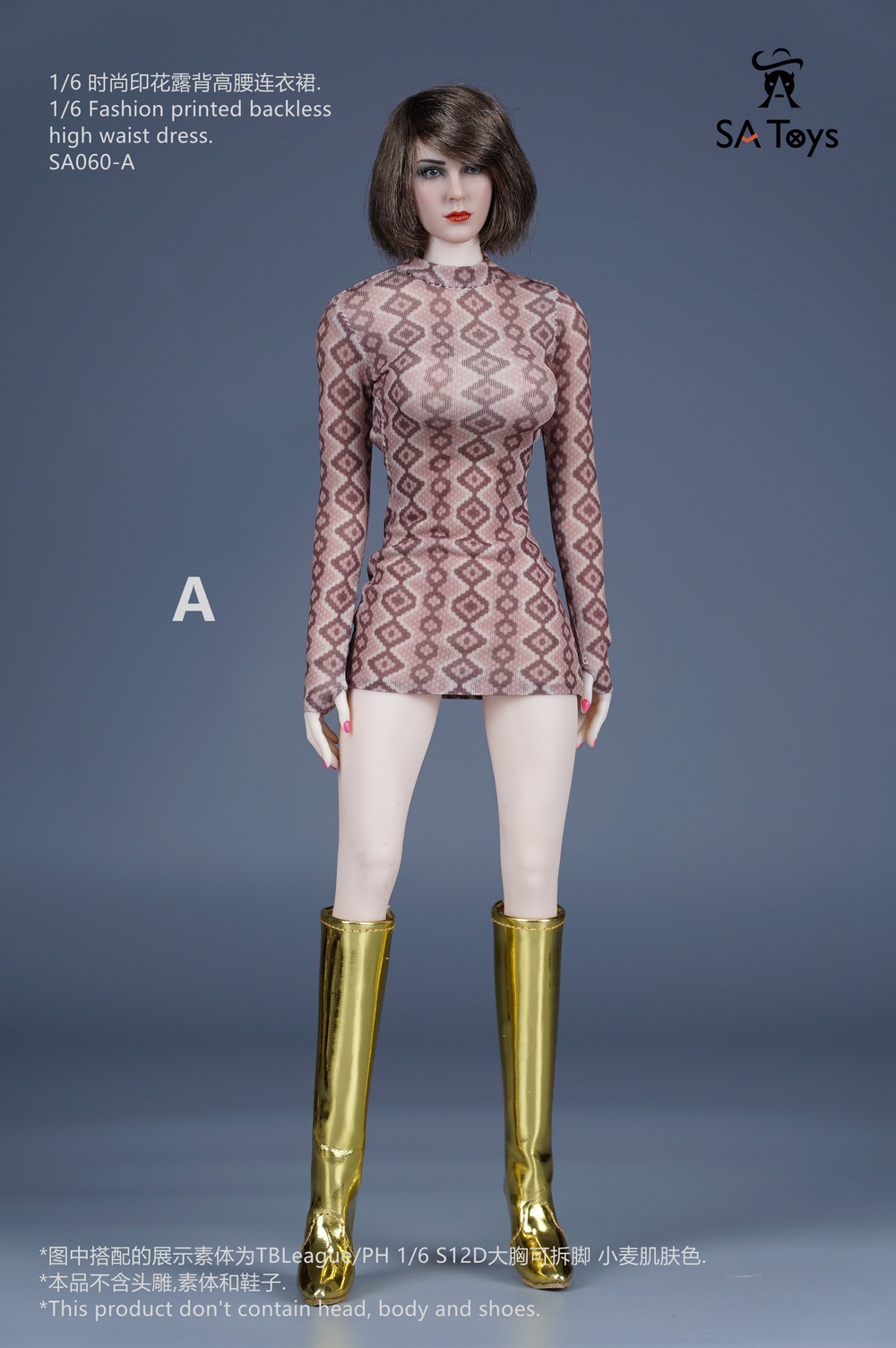 clothing - NEW PRODUCT: SA Toys: 1/6 Lantern Sleeve Leather Pants, Leopard Printed Leather Pants, Printed Backless Dresses (Multiple Options) 10594211