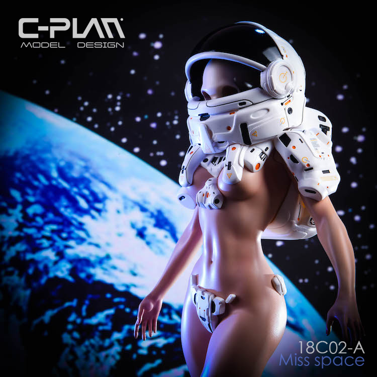 C-Plan - NEW PRODUCT: C-PLAN New 1/6 Space Girl MISS space Can replace head carving static statue GK 12143111