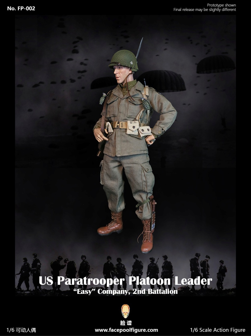 Facepoolfigure - NEW PRODUCT: FACEPOOLFIGURE: 1/6 WWII US Airborne Division E Company Captain FP002# 12163710