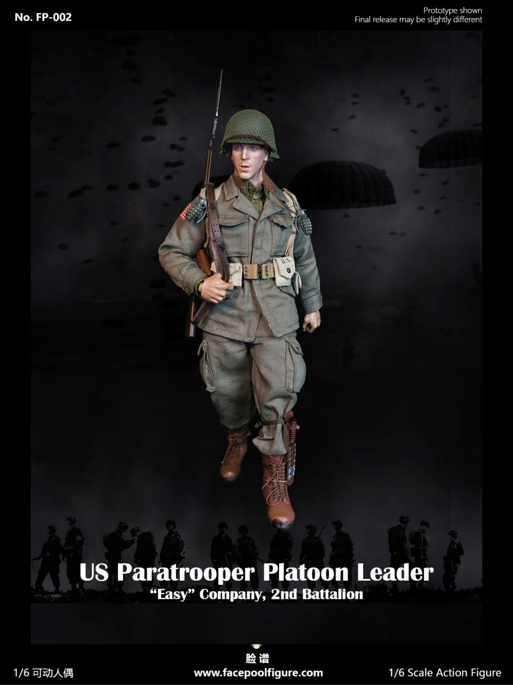 Facepoolfigure - NEW PRODUCT: FACEPOOLFIGURE: 1/6 WWII US Airborne Division E Company Captain FP002# 12165310