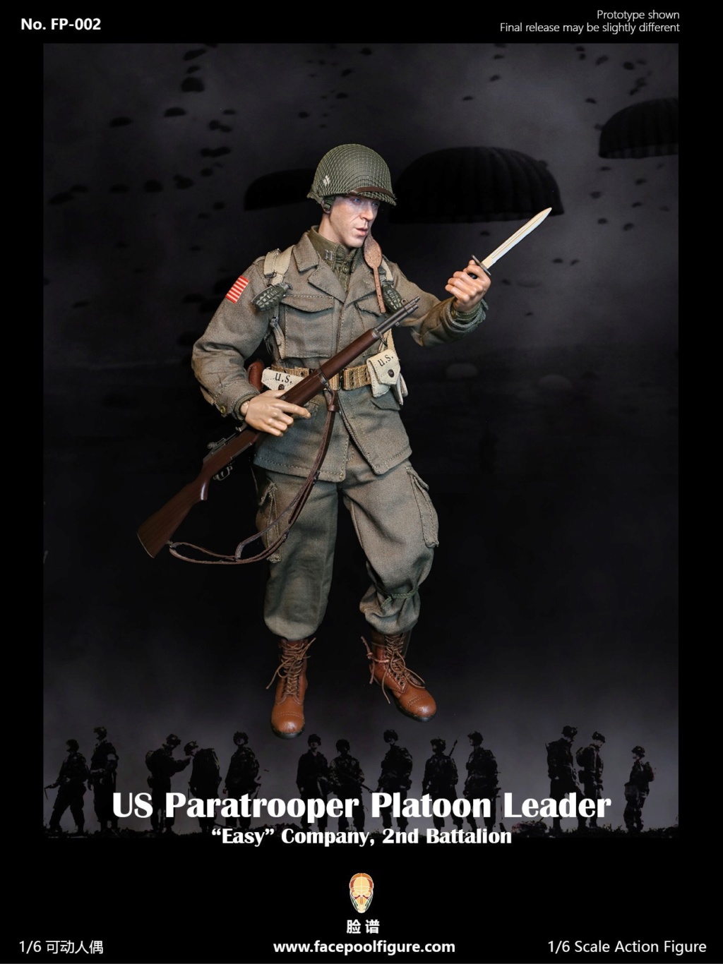 Facepoolfigure - NEW PRODUCT: FACEPOOLFIGURE: 1/6 WWII US Airborne Division E Company Captain FP002# 12171810