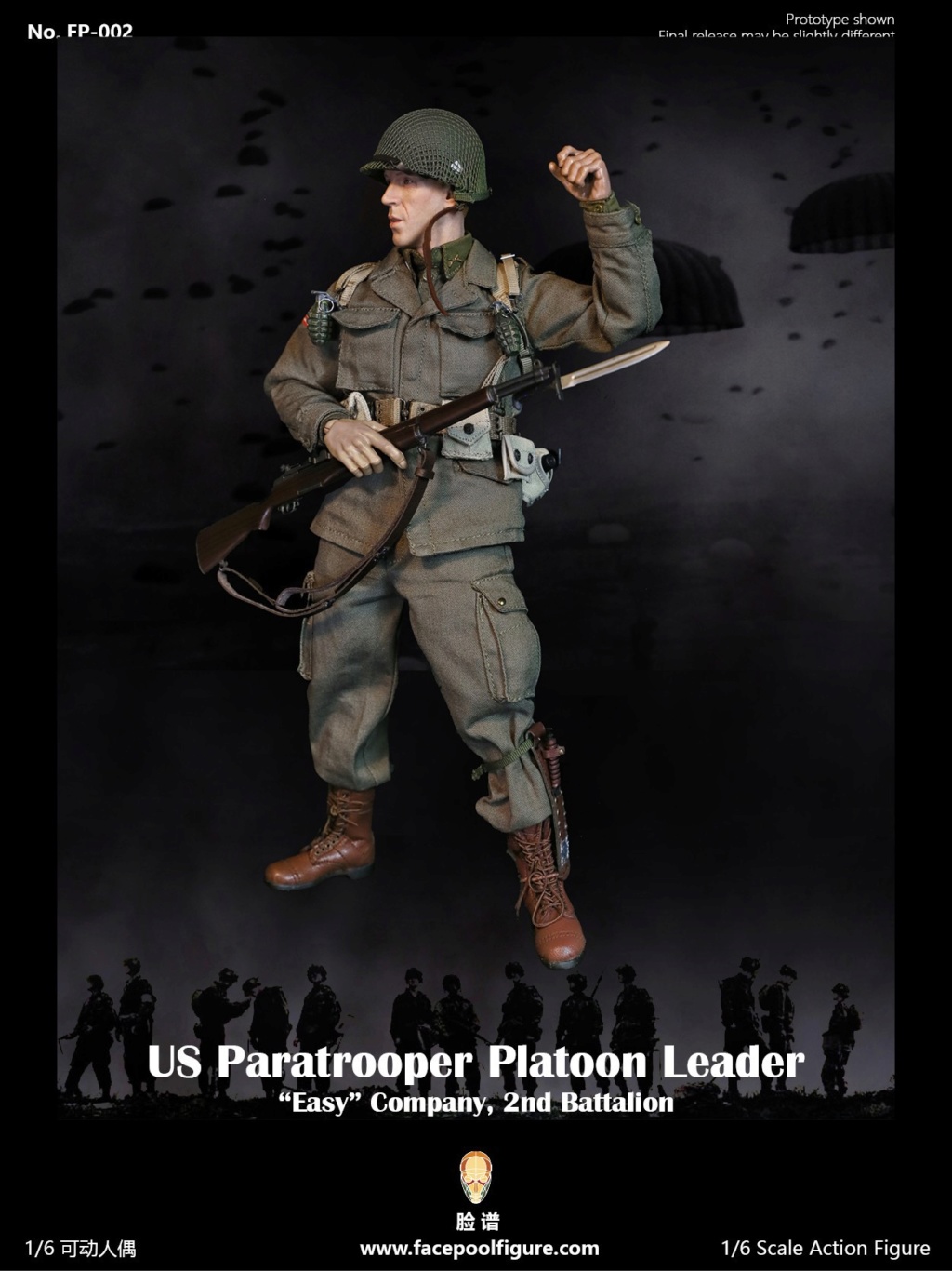 Facepoolfigure - NEW PRODUCT: FACEPOOLFIGURE: 1/6 WWII US Airborne Division E Company Captain FP002# 12172610