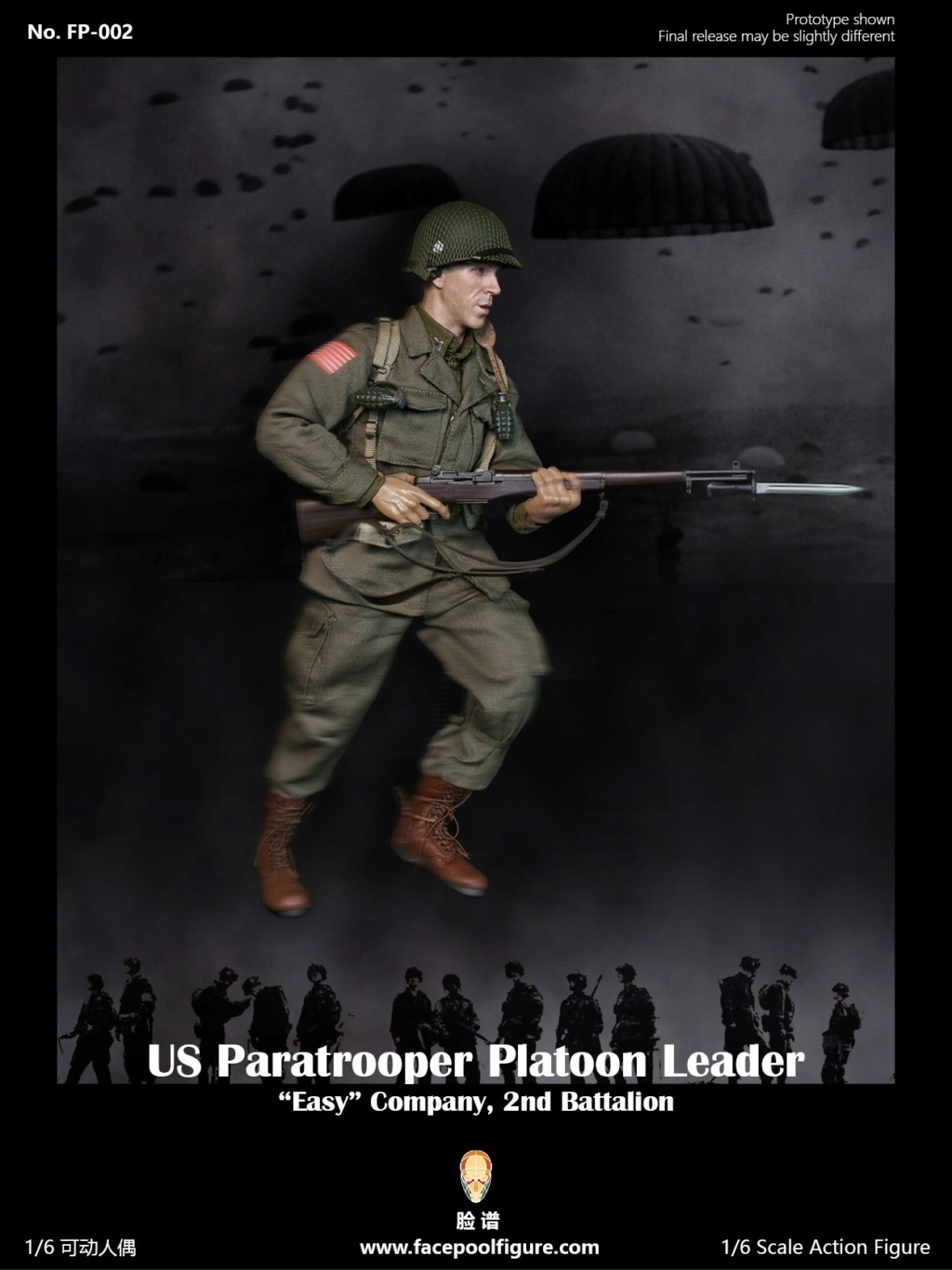 Facepoolfigure - NEW PRODUCT: FACEPOOLFIGURE: 1/6 WWII US Airborne Division E Company Captain FP002# 12175510