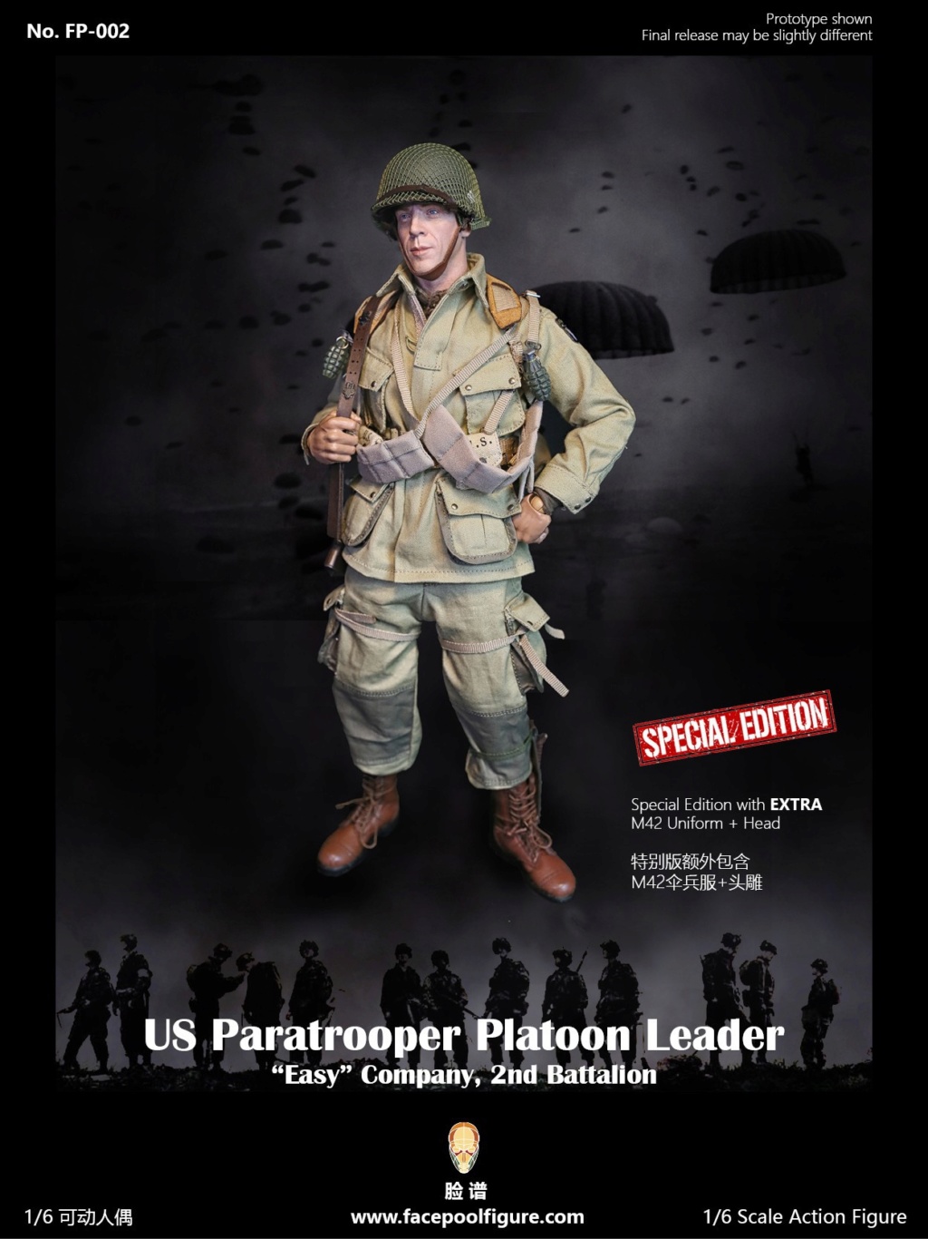 cableTV-based - NEW PRODUCT: FACEPOOLFIGURE: 1/6 WWII US Airborne Division E Company Captain FP002# 12181911