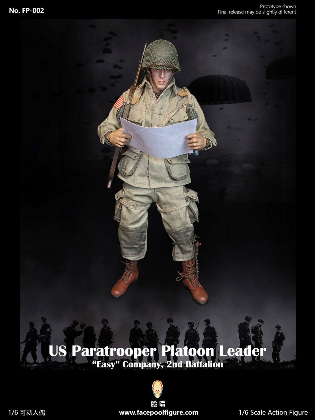 Facepoolfigure - NEW PRODUCT: FACEPOOLFIGURE: 1/6 WWII US Airborne Division E Company Captain FP002# 12185310