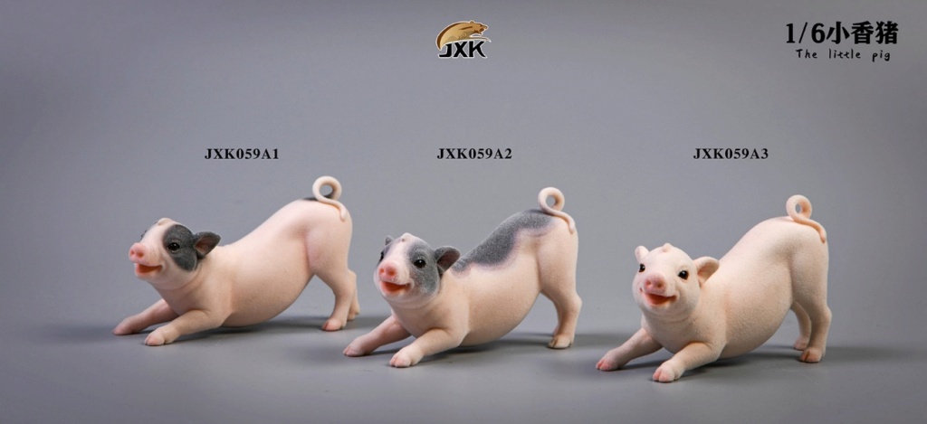 NEW PRODUCT: JXK Studio: 1/6 Animal Series Little Fragrant Pig JXK059 & Dwarf Rabbit JXK057 Two Multi-Colors 13134710